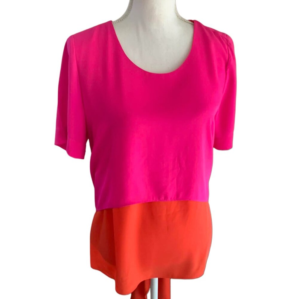 CROSBY By Mollie Burch Bold Color Blocked Top with Tie Back